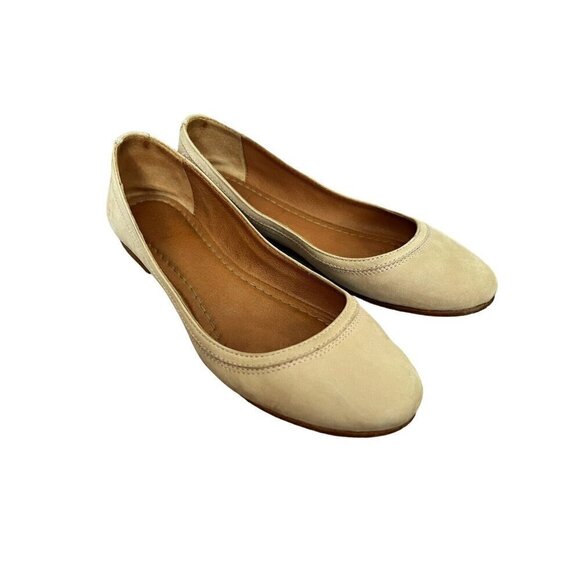 Frye Women's Sz 7 Carson Cream Suede Ballet Flats Slip On Shoes - Picture 1 of 9
